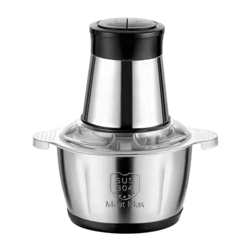 GROPOTIT Electric Meat Chopper With 2L Stainless Steel Bowl, Heavy Motor With 2 Speed Modes For Kitchen Food Processor, With 4 Sharps Blades to use chopping Meat, Vegetables (Black)
